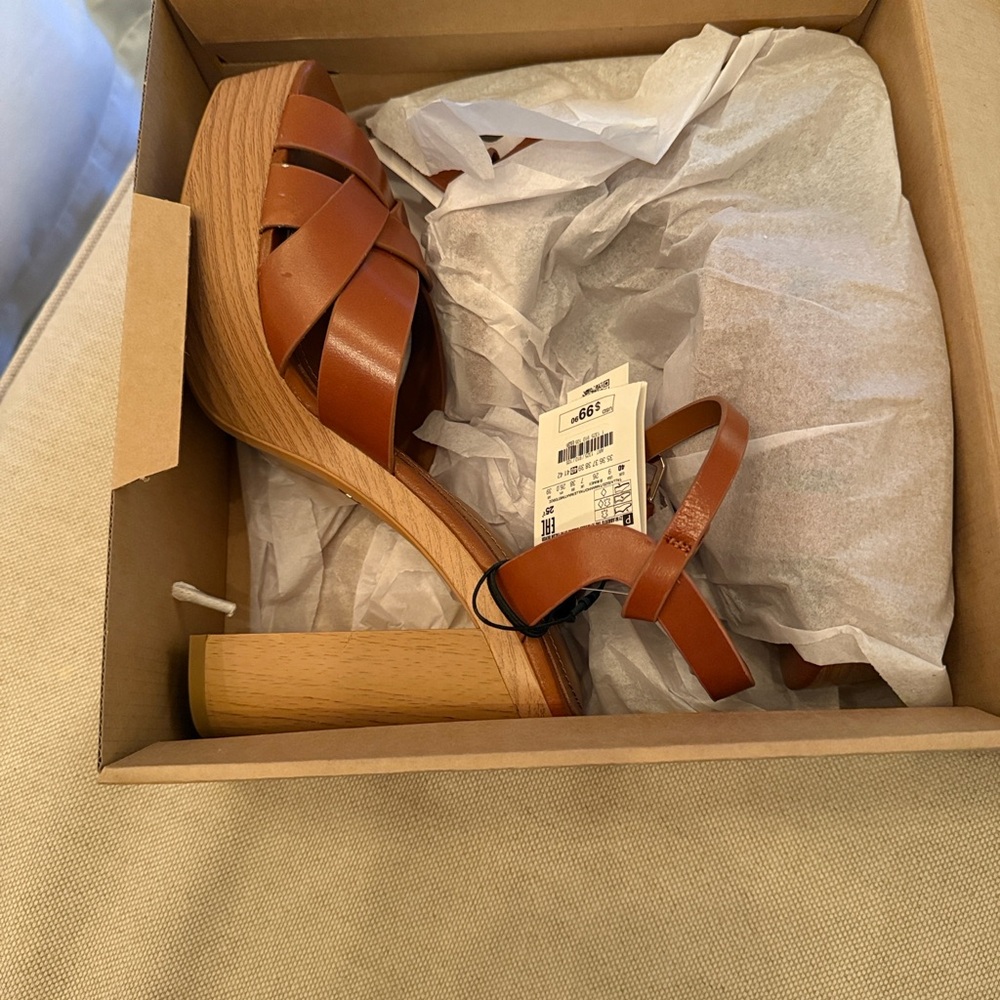 Zara Bold Red Leather Platform Heels